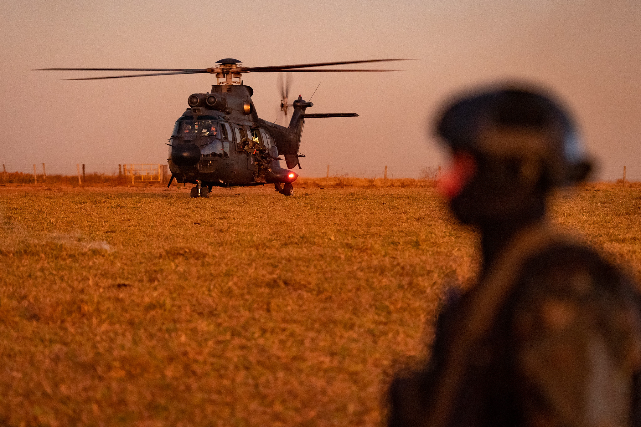Helicóptero durante treinamento
